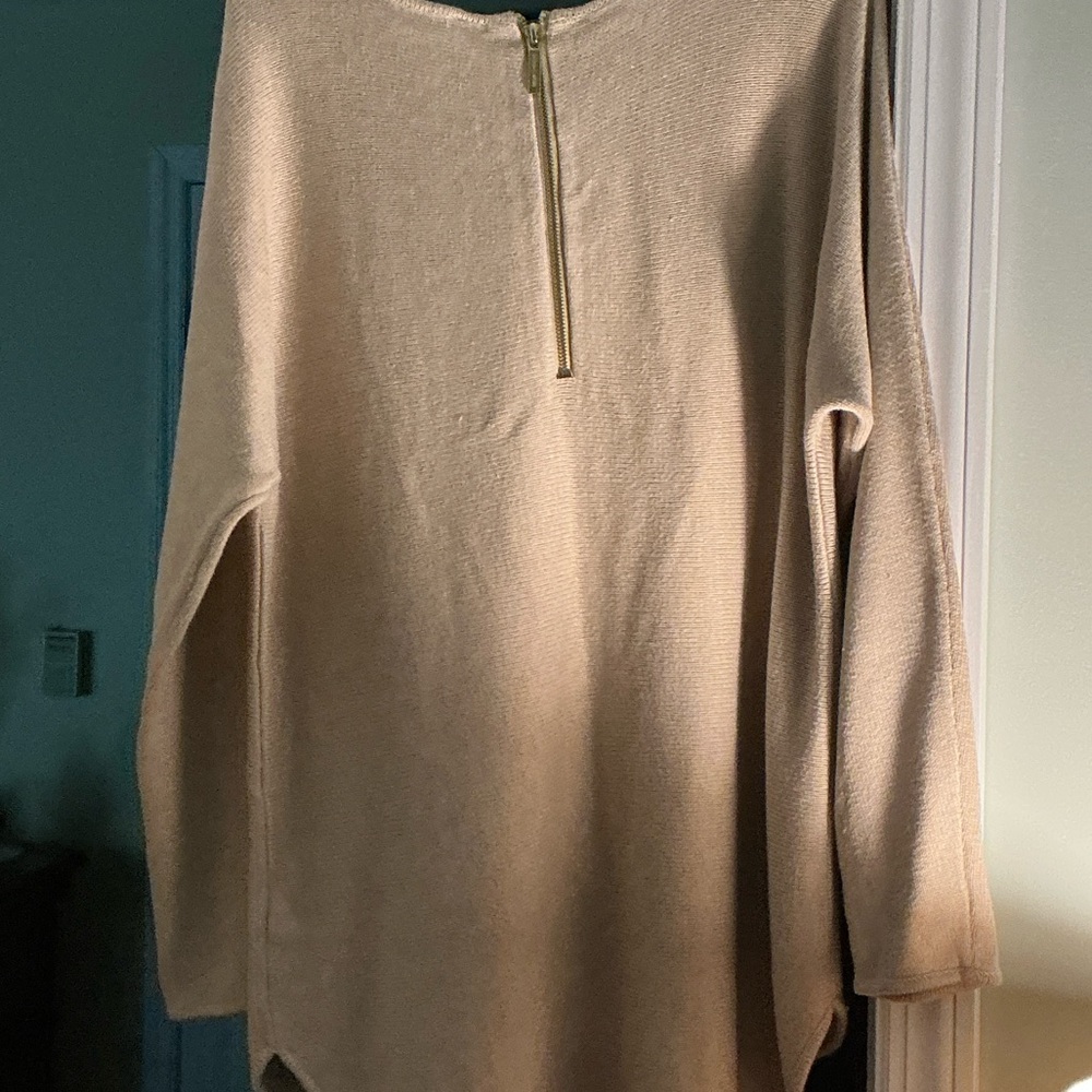 Michael Kors Tan Half-Zip Sweater